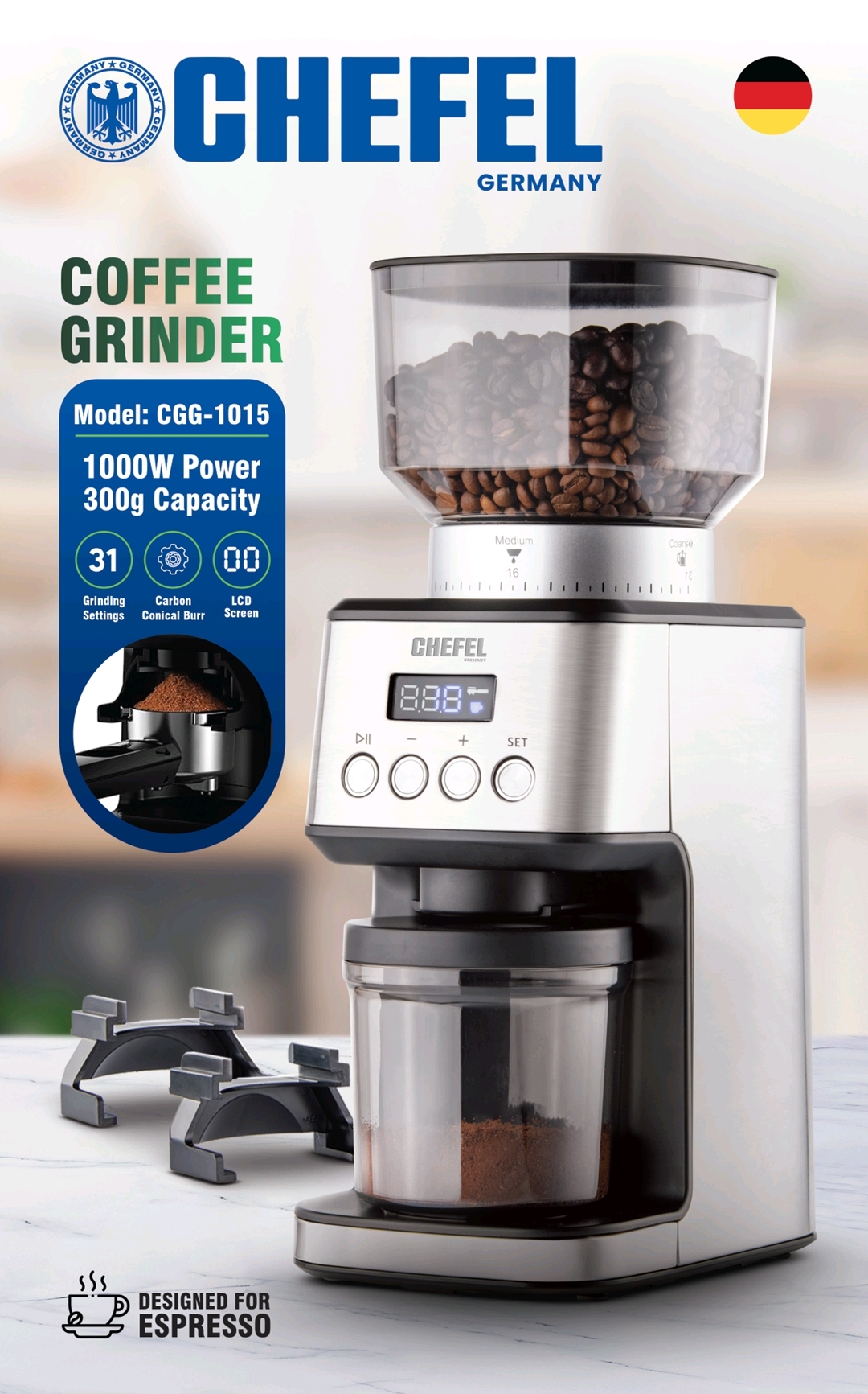آسیاب قهوه چفل آلمان مدل CGG-1015